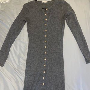 Grey ribbed dress